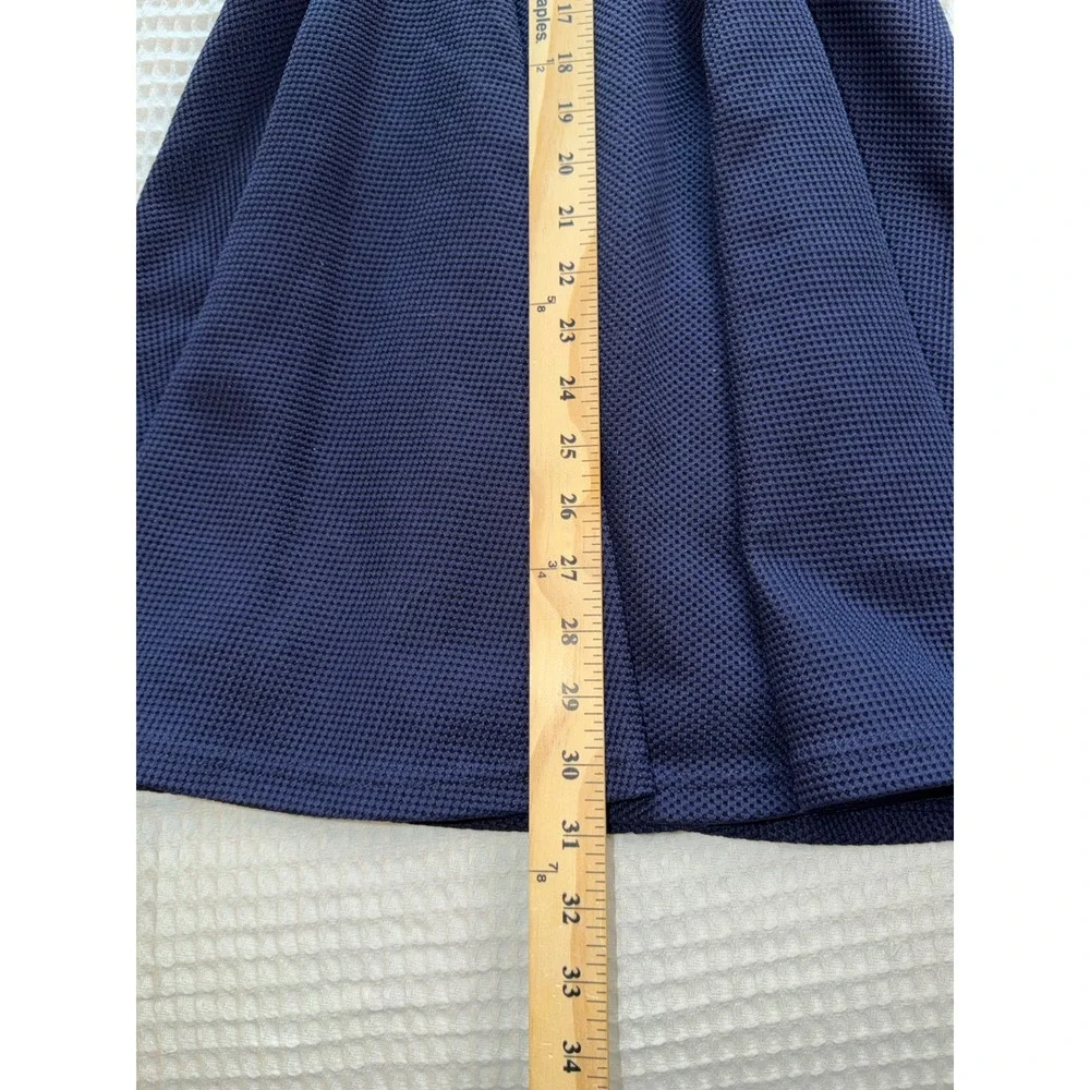 Lulus Skater Dress Women Small Navy Blue Open Back‎ Textured Fit and Flare Mini